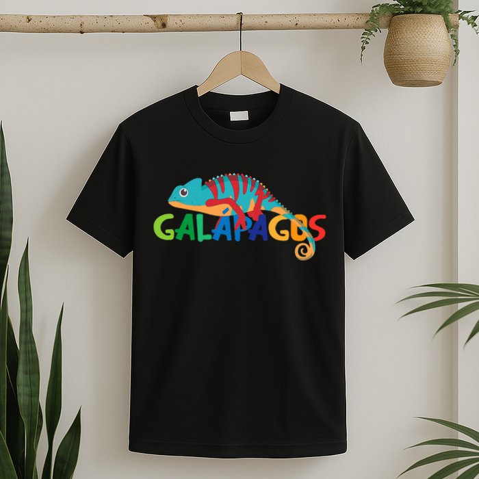 Galapagos Islands Summer Colorful Chameleon Exotic Animal T-Shirt