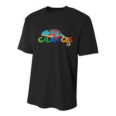 Galapagos Islands Summer Colorful Chameleon Exotic Animal Youth Performance Sprint T-Shirt