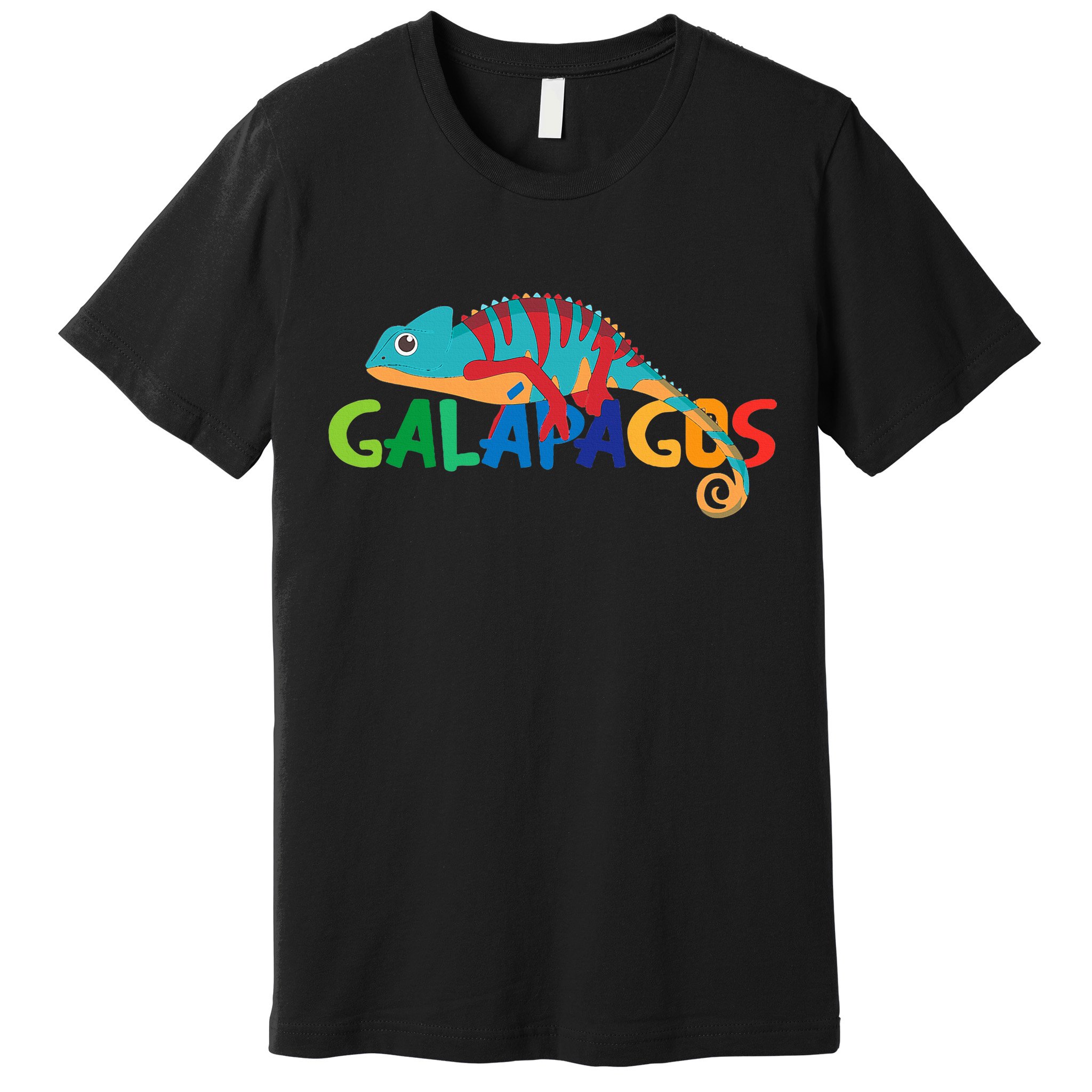 Galapagos Islands Summer Colorful Chameleon Exotic Animal Premium T-Shirt