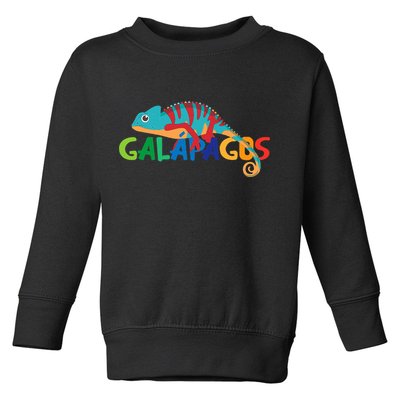 Galapagos Islands Summer Colorful Chameleon Exotic Animal Toddler Sweatshirt