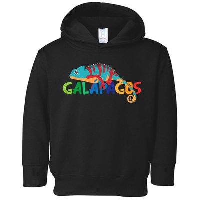 Galapagos Islands Summer Colorful Chameleon Exotic Animal Toddler Hoodie