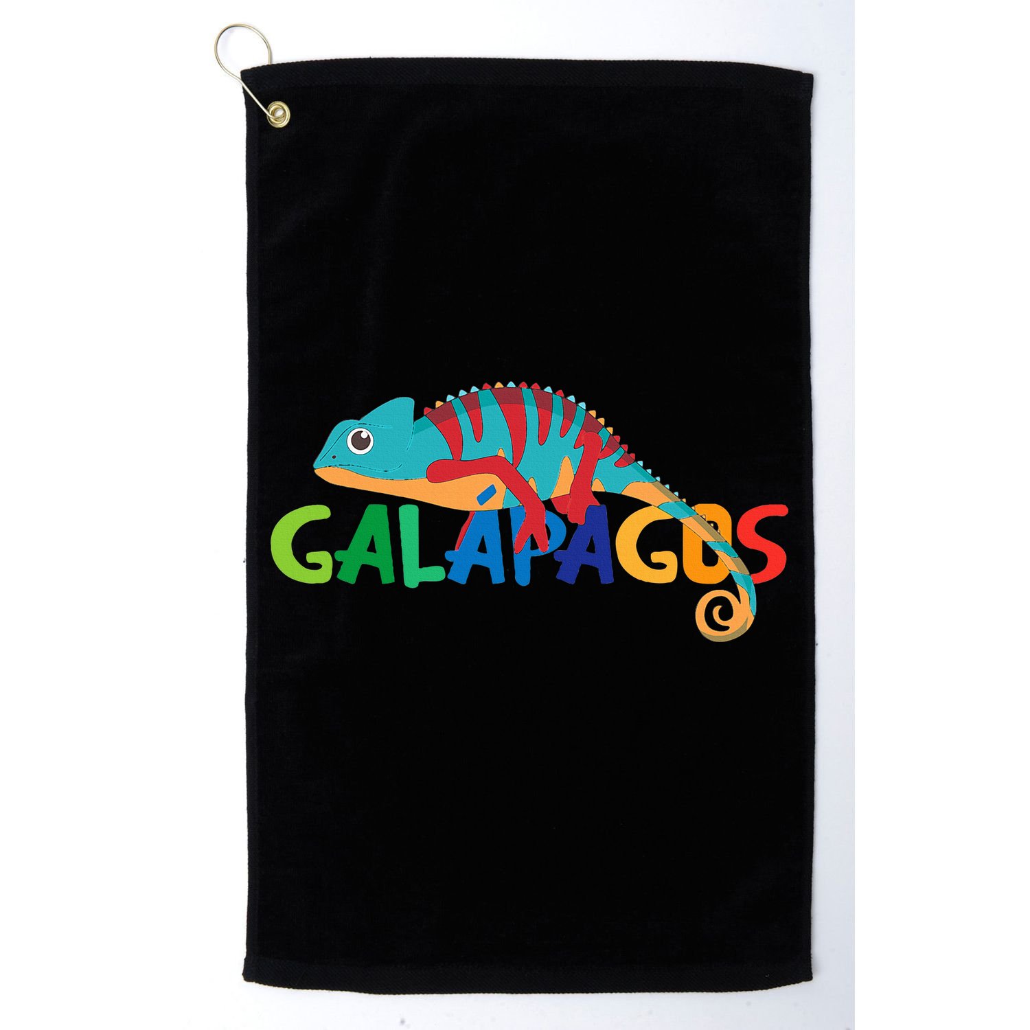 Galapagos Islands Summer Colorful Chameleon Exotic Animal Golf Towel