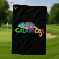 Galapagos Islands Summer Colorful Chameleon Exotic Animal Golf Towel