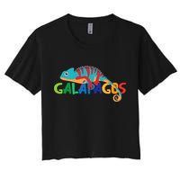 Galapagos Islands Summer Colorful Chameleon Exotic Animal Crop Top