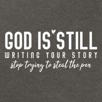 God Is Still Writing Your Story Stop Trying To Steal The Pen Trust God Cotton Canvas Backpack