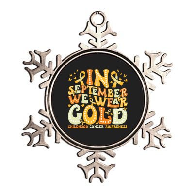 Groovy In September We Wear Gold Childhood Cancer Awareness Metallic Star Ornament