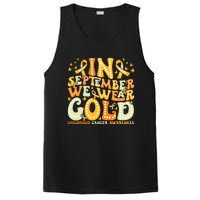 Groovy In September We Wear Gold Childhood Cancer Awareness PosiCharge Competitor Tank