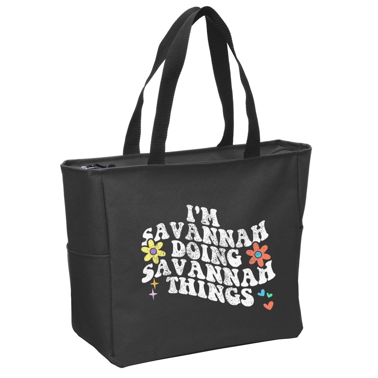 Groovy Im Savannah Doing Savannah Things Funny MotherS Day Zip Tote Bag