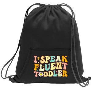 Groovy I Speak Fluent Funny Daycare Provider Teacher Sweatshirt Cinch Pack Bag