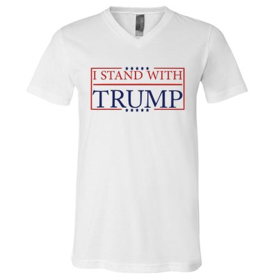 Great I Stand With Trump American Flag Vintage . V-Neck T-Shirt