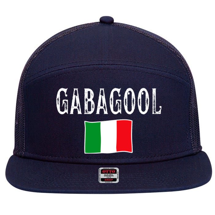 Gabagool Italian Slang Italian Saying 7 Panel Mesh Trucker Snapback Hat