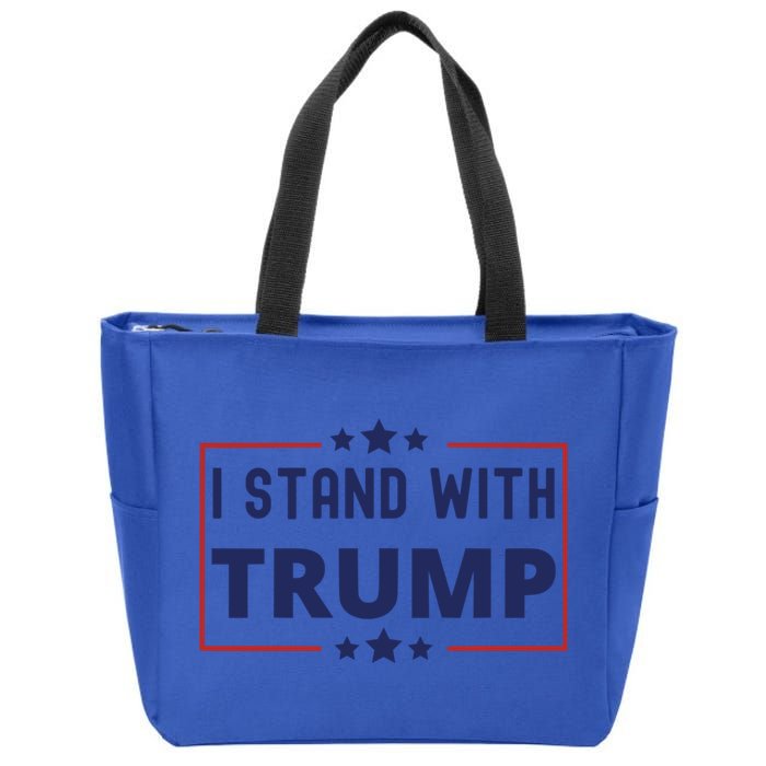 Great I Stand With Trump American Flag Vintage Gift Zip Tote Bag