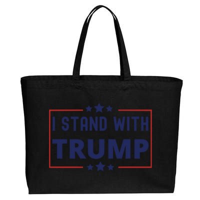 Great I Stand With Trump American Flag Vintage Gift Cotton Canvas Jumbo Tote