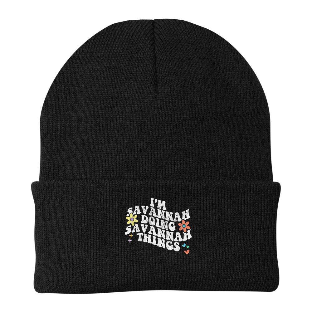 Groovy Im Savannah Doing Savannah Things Funny Mother's Day Beanie