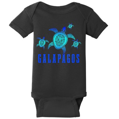 Galapagos Islands Sea Turtle Tribal Pattern Scuba Diving Baby Bodysuit