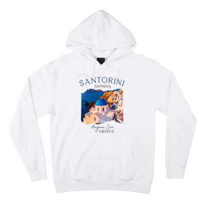 Greek Island Santorini Greece Oia Village Blue Church Hoodie