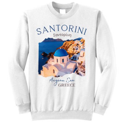 Greek Island Santorini Greece Oia Village Blue Church Sweatshirt