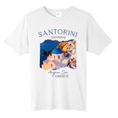 Greek Island Santorini Greece Oia Village Blue Church Tall Fusion ChromaSoft Performance T-Shirt