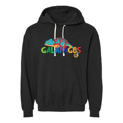 Galapagos Islands Summer Colorful Chameleon Exotic Animal Garment-Dyed Fleece Hoodie