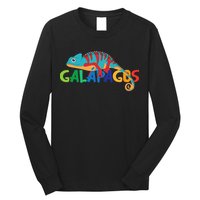Galapagos Islands Summer Colorful Chameleon Exotic Animal Long Sleeve Shirt