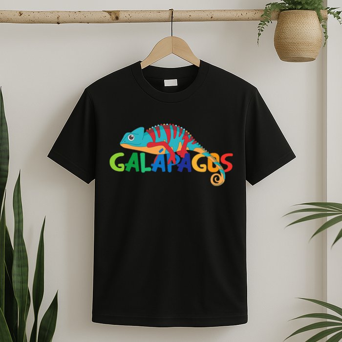 Galapagos Islands Summer Colorful Chameleon Exotic Animal T-Shirt