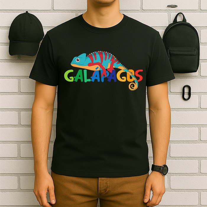 Galapagos Islands Summer Colorful Chameleon Exotic Animal T-Shirt