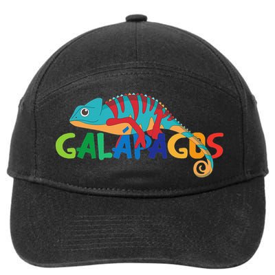 Galapagos Islands Summer Colorful Chameleon Exotic Animal 7-Panel Snapback Hat