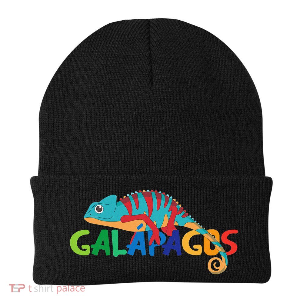 Galapagos Islands Summer Colorful Chameleon Exotic Animal Beanie