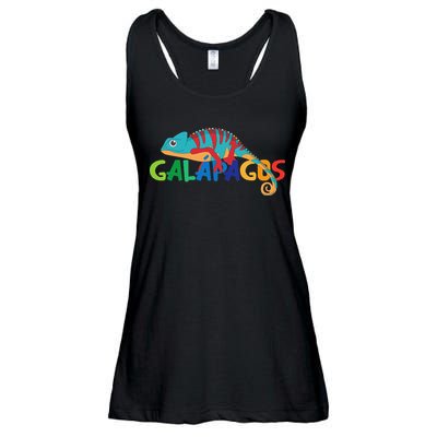 Galapagos Islands Summer Colorful Chameleon Exotic Animal Ladies Essential Flowy Tank