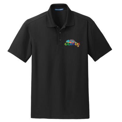 Galapagos Islands Summer Colorful Chameleon Exotic Animal Dry Zone Grid Polo