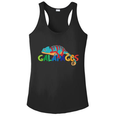 Galapagos Islands Summer Colorful Chameleon Exotic Animal Ladies PosiCharge Competitor Racerback Tank