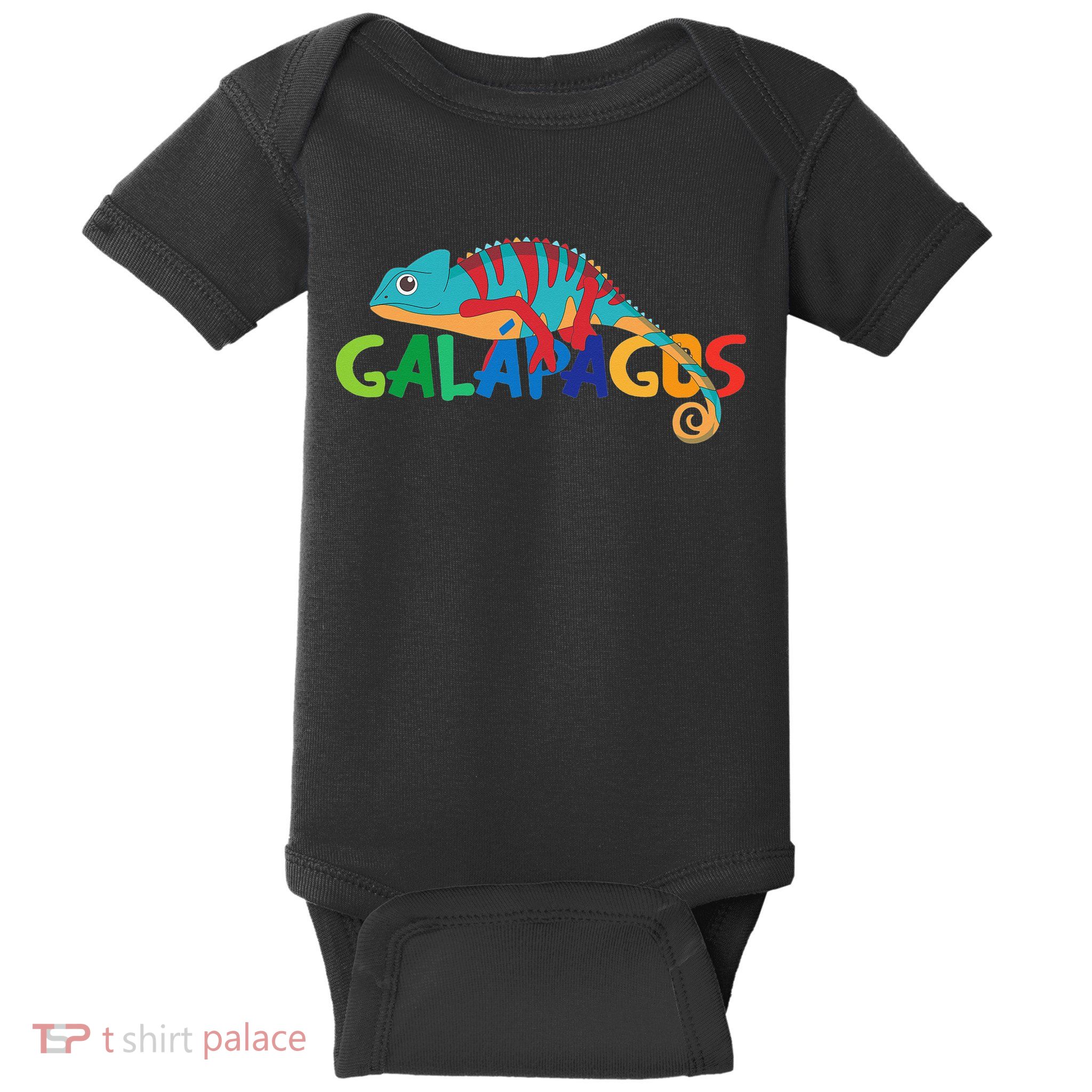 Galapagos Islands Summer Colorful Chameleon Exotic Animal Baby Bodysuit