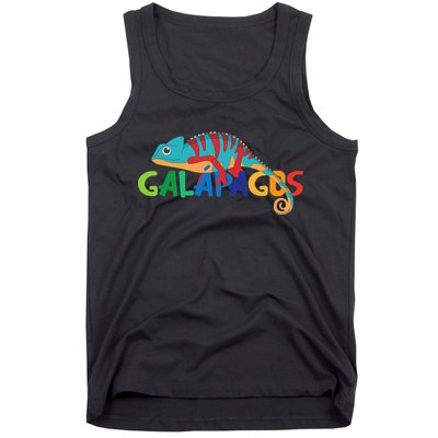 Galapagos Islands Summer Colorful Chameleon Exotic Animal Tank Top