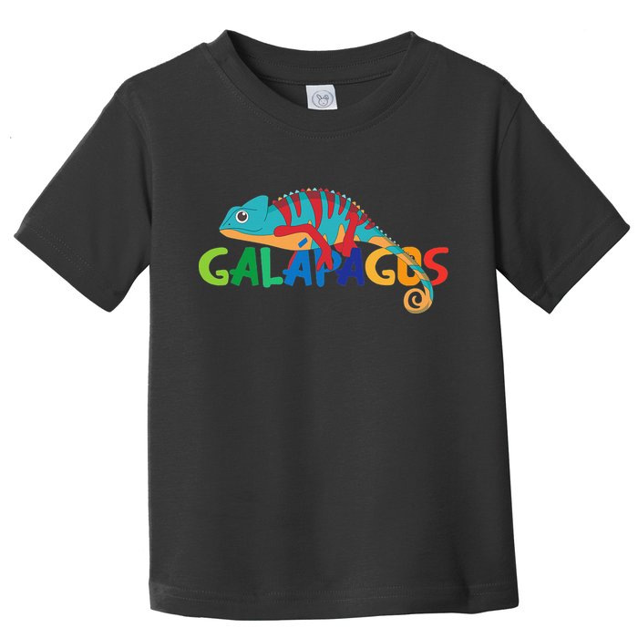 Galapagos Islands Summer Colorful Chameleon Exotic Animal Toddler T-Shirt