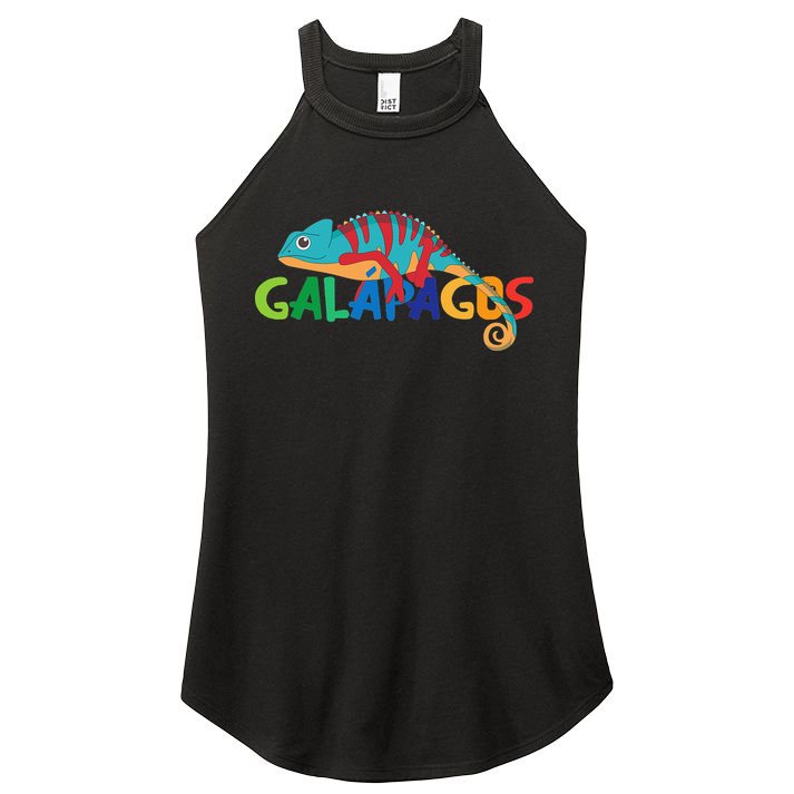 Galapagos Islands Summer Colorful Chameleon Exotic Animal Women's Perfect Tri Rocker Tank