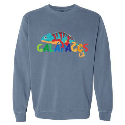 Galapagos Islands Summer Colorful Chameleon Exotic Animal Garment-Dyed Sweatshirt