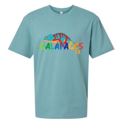 Galapagos Islands Summer Colorful Chameleon Exotic Animal Sueded Cloud Jersey T-Shirt