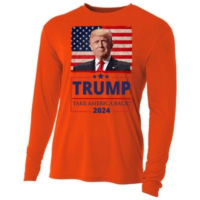 Great I Stand With Trump American Flag Vintage Gift Cooling Performance Long Sleeve Crew