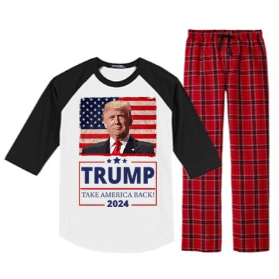 Great I Stand With Trump American Flag Vintage Gift Raglan Sleeve Pajama Set