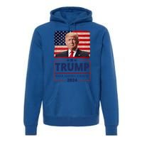 Great I Stand With Trump American Flag Vintage Gift Premium Hoodie