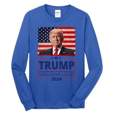 Great I Stand With Trump American Flag Vintage Gift Tall Long Sleeve T-Shirt