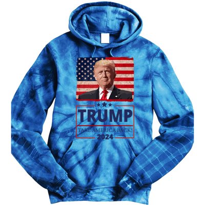 Great I Stand With Trump American Flag Vintage Gift Tie Dye Hoodie