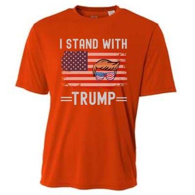 Great I Stand With Trump American Flag Vintage Cool Gift Cooling Performance Crew T-Shirt