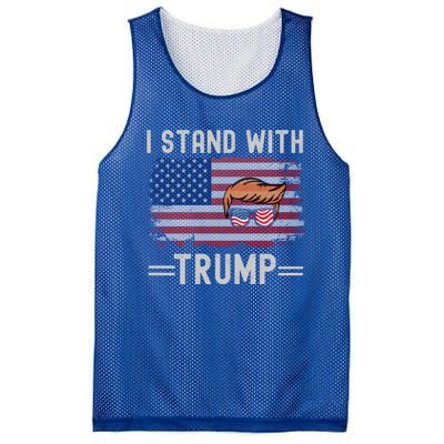 Great I Stand With Trump American Flag Vintage Cool Gift Mesh Reversible Basketball Jersey Tank