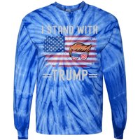 Great I Stand With Trump American Flag Vintage Cool Gift Tie-Dye Long Sleeve Shirt