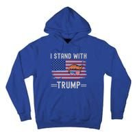 Great I Stand With Trump American Flag Vintage Cool Gift Tall Hoodie