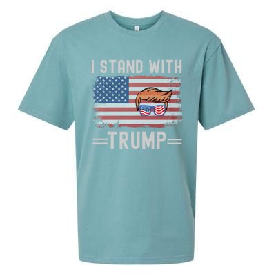 Great I Stand With Trump American Flag Vintage Cool Gift Sueded Cloud Jersey T-Shirt