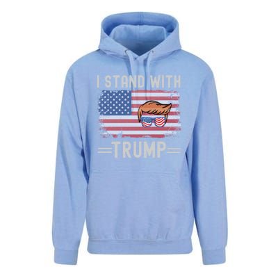 Great I Stand With Trump American Flag Vintage Cool Gift Unisex Surf Hoodie