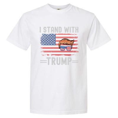 Great I Stand With Trump American Flag Vintage Cool Gift Garment-Dyed Heavyweight T-Shirt