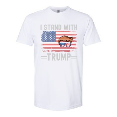 Great I Stand With Trump American Flag Vintage Cool Gift Softstyle CVC T-Shirt